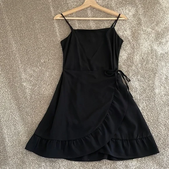 Cotton On | Dresses | Cotton On Petite Small Black Wrap Dress | Poshmark